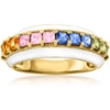 image:imageRossSimons 130 ct tw Multicolored Sapphire Ring With White Enamel in 18kt Gold Over SterlingSapphire