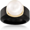 image:imageRossSimons 13135mm Cultured Pearl and Black Jade Ring With 14kt Yellow Gold