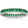 image:imageRossSimons 140 ct tw Simulated Emerald Eternity Band in Sterling SilverEmerald
