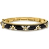 image:imageRossSimons 140 ct tw White Topaz and Black Enamel Bumblebee Bangle Bracelet in 18kt Gold Over SterlingTopaz