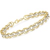 image:imageRossSimons 14kt 2Tone Gold Textured and Polished Link Bracelet 7 inches