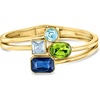 image:imageRossSimons 14kt Yellow GoldPlated Bangle Bracelet With Simulated Tonal Blue and Green Gemstonesno gemstone