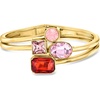 image:imageRossSimons 14kt Yellow GoldPlated Bangle Bracelet With Simulated Tonal Pink and Red Gemstonesno gemstone