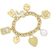 image:imageRossSimons 14kt Yellow GoldPlated Charm Bracelet With Simulated Gemstones Pearl and 50 ct tw Czs 7 inches