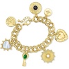 image:imageRossSimons 14kt Yellow GoldPlated Charm Bracelet With Simulated Gemstones and 20 ct tw Czs 7 inches