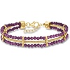 image:imageRossSimons 1500 ct tw Amethyst Bead and SnakeChain Bracelet in 18kt Gold Over Sterling 7 inches