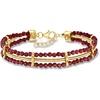 image:imageRossSimons 1600 ct tw Garnet Bead and SnakeChain Bracelet in 18kt Gold Over Sterling 7 inches