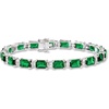 image:imageRossSimons 1800 ct tw Simulated Emerald and 80 ct tw CZ Bracelet in Sterling SilverEmerald