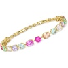 image:imageRossSimons 18kt Yellow GoldPlated Bracelet With Simulated Multicolored Gemstones and 80 ct tw Czs 7 inches