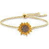 image:imageRossSimons 190 ct tw Citrine and 90 ct tw Smoky Quartz Sunflower Bolo Bracelet in 18kt Gold Over Sterling