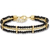 image:imageRossSimons 2000 ct tw Black Spinel and SnakeChain Bracelet in 18kt Gold Over Sterling 7 inches
