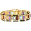 image:imageRossSimons 2250 ct tw MultiGemstone Art DecoStyle Bracelet With Black Enamel in 18kt Gold Over SterlingAmethyst