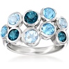 image:imageRossSimons 250 ct tw Tonal Blue Topaz Bubble Ring in Sterling SilverTopaz