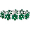 image:imageRossSimons 3000 ct tw Emerald and 10 ct tw Diamond Flower Bracelet in Sterling SilverEmerald