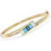 image:imageRossSimons 310 ct tw Tonal Blue Topaz Bangle Bracelet With Diamonds in 18kt Gold Over SterlingTopaz