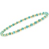 image:imageRossSimons 3mm Turquoise and 10kt Yellow Gold Bead Stretch BraceletStabilized Turquoise
