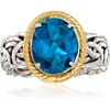 image:imageRossSimons 410 Carat London Blue Topaz Byzantine Ring in 14kt Yellow Gold and Sterling SilverTopaz