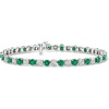 image:imageRossSimons 410 ct tw Emerald and 100 ct tw Diamond Tennis Bracelet in Sterling SilverEmerald