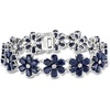 image:imageRossSimons 4500 ct tw Sapphire and 10 ct tw Diamond Flower Bracelet in Sterling Silverblue