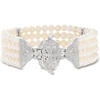 image:imageRossSimons 455mm Cultured Pearl and 15 ct tw Diamond MultiStrand Bracelet in Sterling SilverDiamond