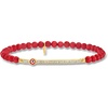 image:imageRossSimons 4mm Simulated Red Coral Bead and 10 ct tw CZ Evil Eye Stretch Bracelet With Enamel in 18kt Gold Over Sterling