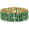 image:imageRossSimons 5180 ct tw Emerald and 290 ct tw White Topaz Bracelet in 18kt Gold Over SterlingEmerald