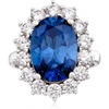 image:imageRossSimons 530 Carat Simulated Sapphire and 180 ct tw CZ Ring in Sterling SilverNo Gemstone
