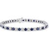 image:imageRossSimons 625 ct tw Sapphire and 100 ct tw Diamond Tennis Bracelet in Sterling SilverSapphire