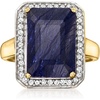 image:imageRossSimons 700 Carat Sapphire and 20 ct tw Diamond Ring in 14kt Yellow GoldSapphire
