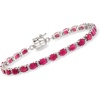 image:imageRossSimons 700 ct tw Ruby and 20 ct tw White Topaz Tennis Bracelet in Sterling Silver With Magnetic ClaspRuby