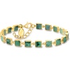 image:imageRossSimons 775 ct tw Emerald SquareLink Bracelet in 18kt Gold Over Sterling 7 inches