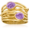 image:imageRossSimons Gemstone Highway Ring in 18kt Gold Over SterlingAmethyst