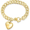 image:imageRossSimons Italian 14kt Yellow GoldPlated Puffed Heart CurbLink Braceletno gemstone