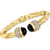 image:imageRossSimons Italian Onyx and 130 ct tw CZ Twisted Cuff Bracelet in 18kt Gold Over SterlingOnyx