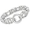 image:imageRossSimons Italian RhodiumPlated Double Lion Head Byzantine Braceletno gemstone