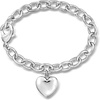 image:imageRossSimons Italian RhodiumPlated Heart CableChain Braceletno gemstone