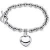 image:imageRossSimons Italian RhodiumPlated Puffed Heart Toggle Braceletno gemstone