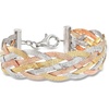 image:imageRossSimons Italian TriColored Sterling Silver Reversible Braid Braceletno gemstone