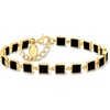 image:imageRossSimons Onyx SquareLink Bracelet in 18kt Gold Over Sterling 7 inches