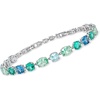 image:imageRossSimons RhodiumPlated Bracelet With Simulated Tonal Blue Gemstones and 80 ct tw Czs 7 inches