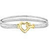 image:imageRossSimons Silver and 14kt GoldPlated 2Strand CubanLink Heart Braceletno gemstone
