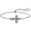 image:imageRossSimons Sterling Silver BaliStyle Floral Cross Bolo Bracelet