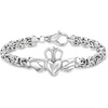 image:imageRossSimons Sterling Silver Byzantine Claddagh Braceletno gemstone