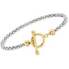 image:imageRossSimons Sterling Silver and 18kt Gold Over Sterling PopcornChain Toggle Bracelet