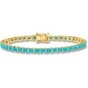 image:imageRossSimons Turquoise and 43 ct tw Diamond Tennis Bracelet in 18kt Gold Over SterlingStabilized Turquoise