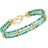 image:imageRossSimons Turquoise and SnakeChain Bracelet in 18kt Gold Over Sterling 7 inches