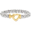image:imageRossSimons TwoTone Sterling Silver Byzantine Heart Braceletno gemstone