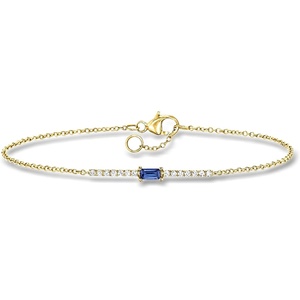 image:imagePure Collection by RossSimons 010 Carat Sapphire and 11 ct tw Diamond Bar Bracelet in 14kt Yellow GoldSapphire
