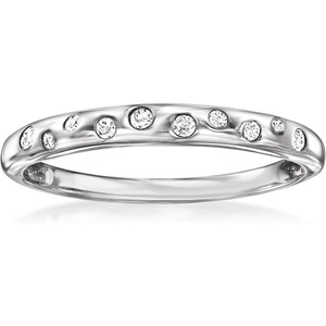 image:imagePure Collection by RossSimons 010 ct tw Diamond Dotted Ring in Sterling SilverDiamond