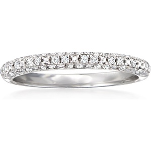 image:imagePure Collection by RossSimons 015 ct tw Diamond Cluster Band in Sterling SilverDiamond
